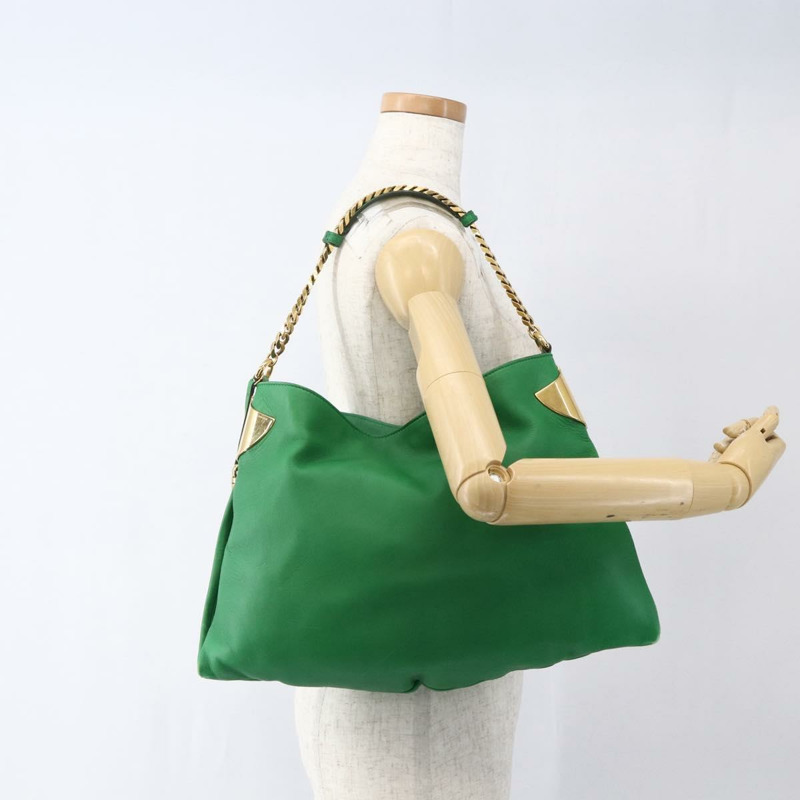 【日本直送】GUCCI 綠色金色皮革單肩包 290682 正品 169780V-23