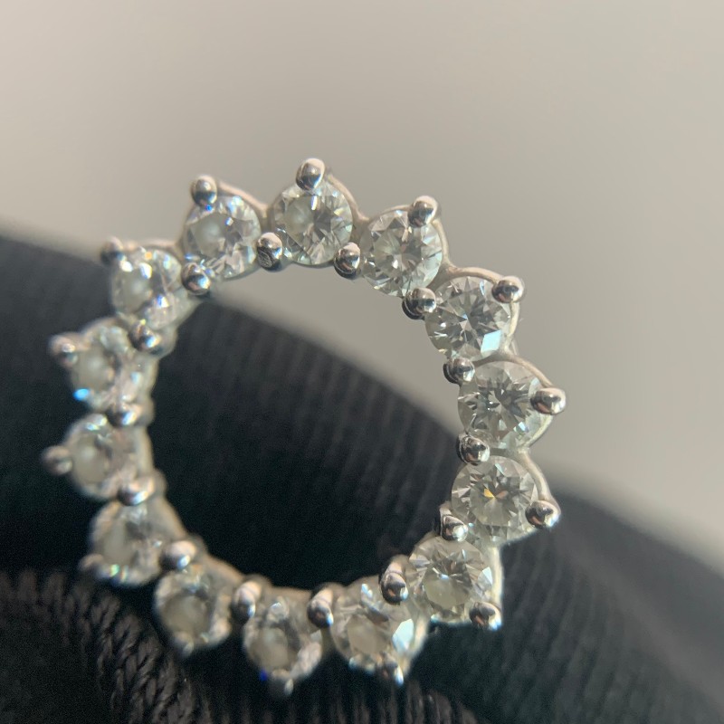 Tiffany鉑金pt950 鏤空滿鑽圈形太陽花項鍊-5