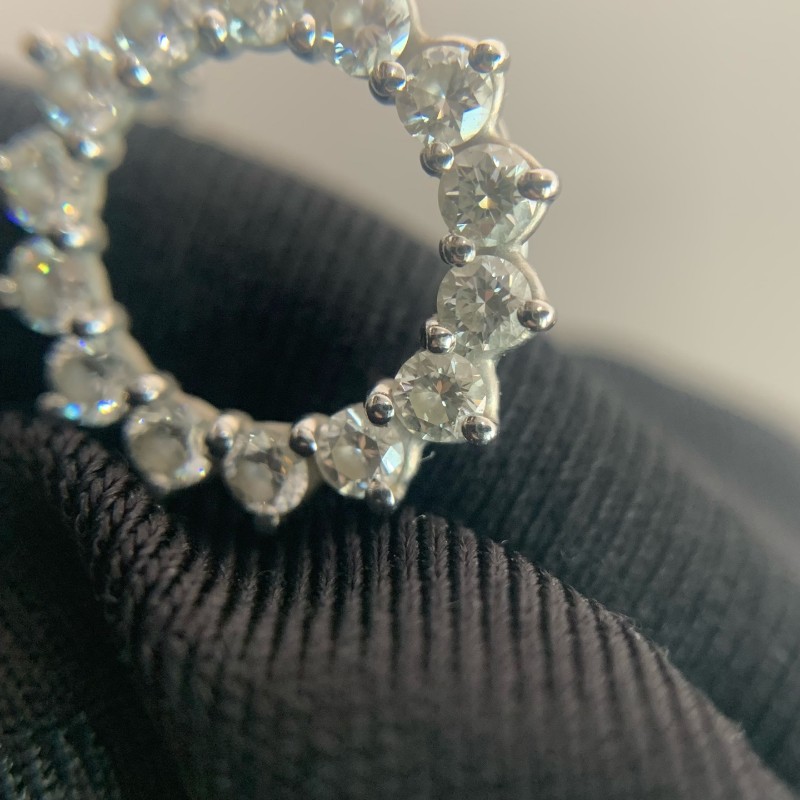 Tiffany鉑金pt950 鏤空滿鑽圈形太陽花項鍊-6