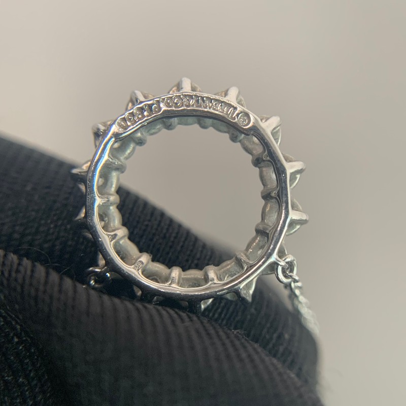 Tiffany鉑金pt950 鏤空滿鑽圈形太陽花項鍊-9