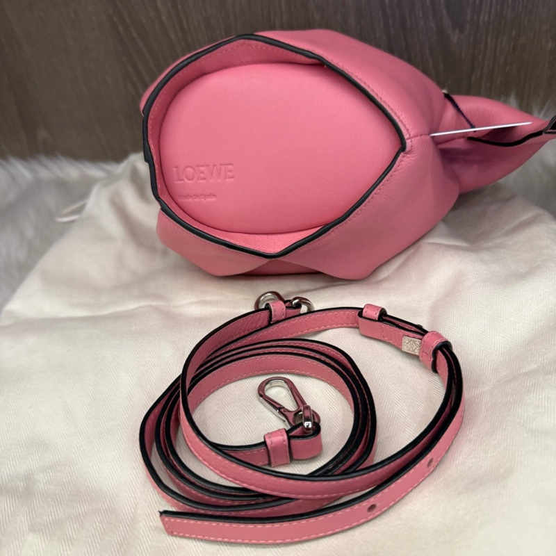 LOEWE羅意威 粉色小象包 小號 16年 帶原裝肩帶 尺寸約12×14cm-1