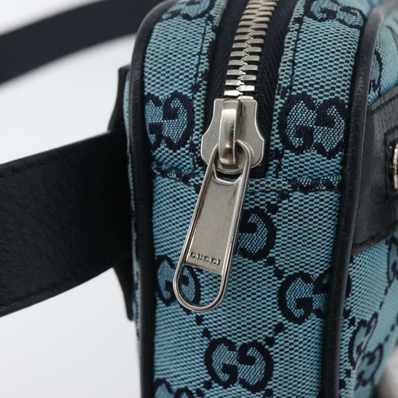 【日本直送】GUCCI GG帆布腰包 銀藍色 658657 正品 ka2423V-8