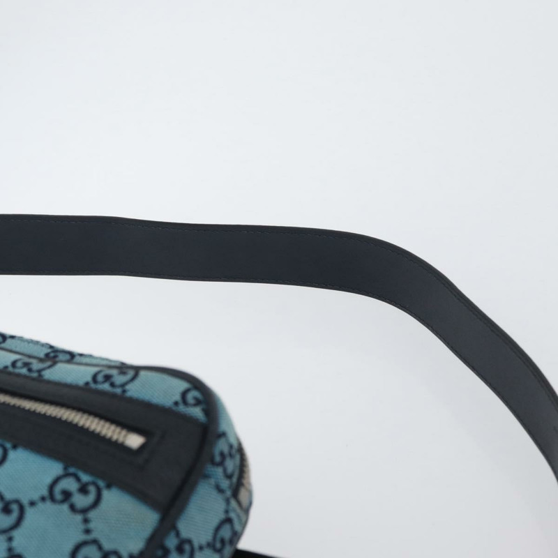 【日本直送】GUCCI GG帆布腰包 銀藍色 658657 正品 ka2423V-13
