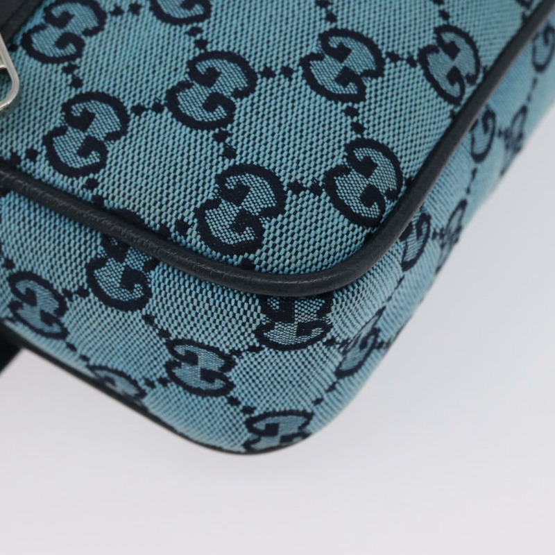 【日本直送】GUCCI GG帆布腰包 銀藍色 658657 正品 ka2423V-14