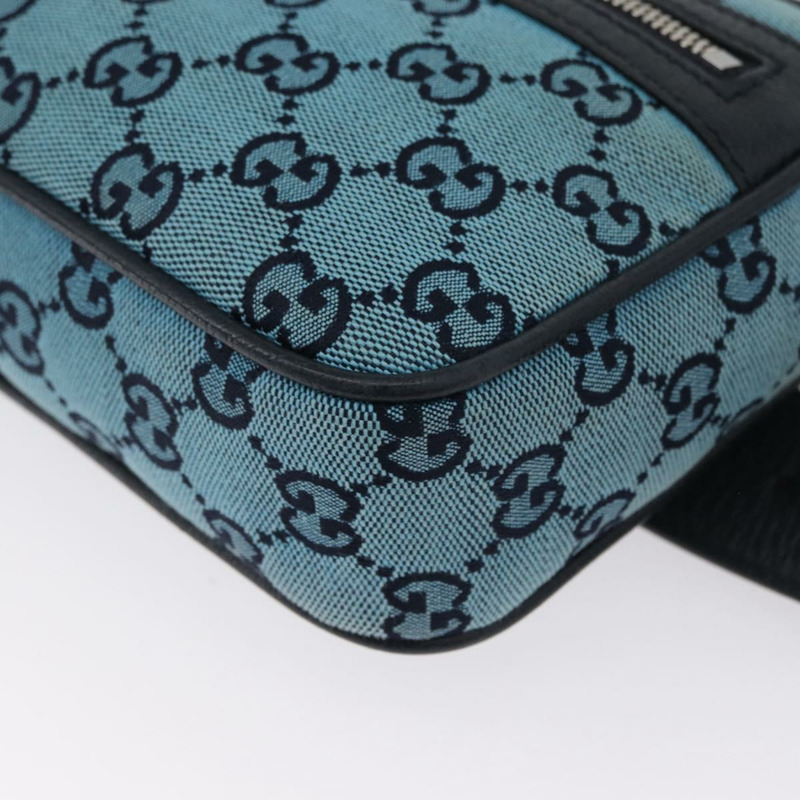 【日本直送】GUCCI GG帆布腰包 銀藍色 658657 正品 ka2423V-15