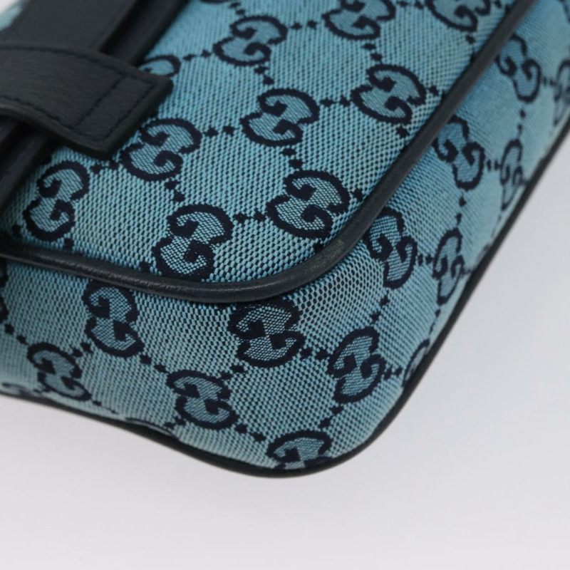【日本直送】GUCCI GG帆布腰包 銀藍色 658657 正品 ka2423V-16