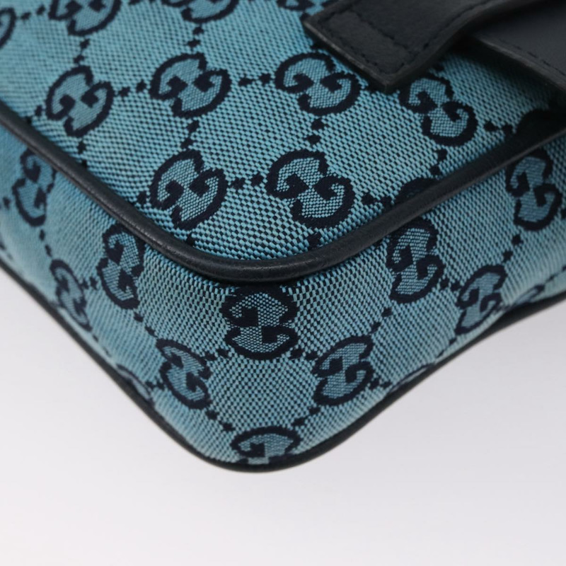 【日本直送】GUCCI GG帆布腰包 銀藍色 658657 正品 ka2423V-17