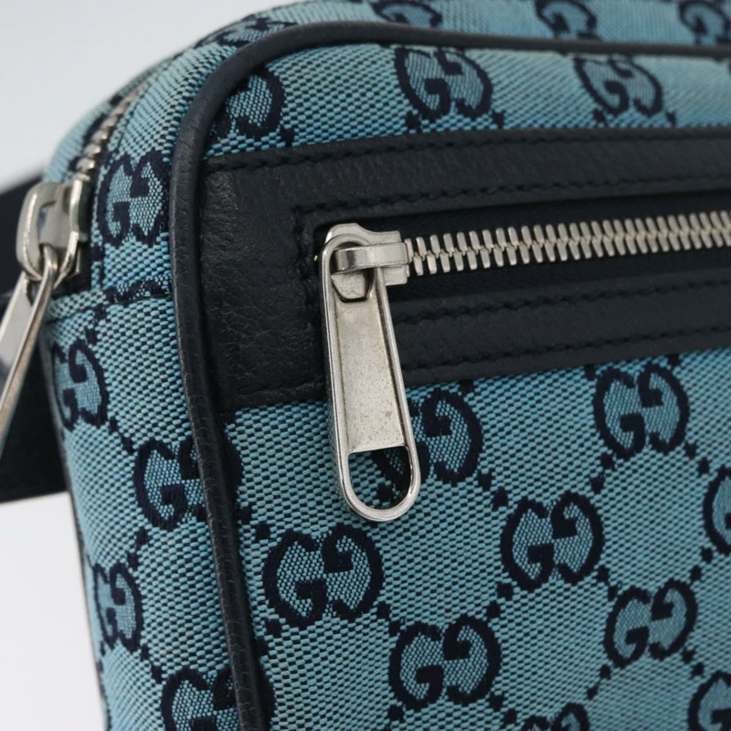 【日本直送】GUCCI GG帆布腰包 銀藍色 658657 正品 ka2423V-18