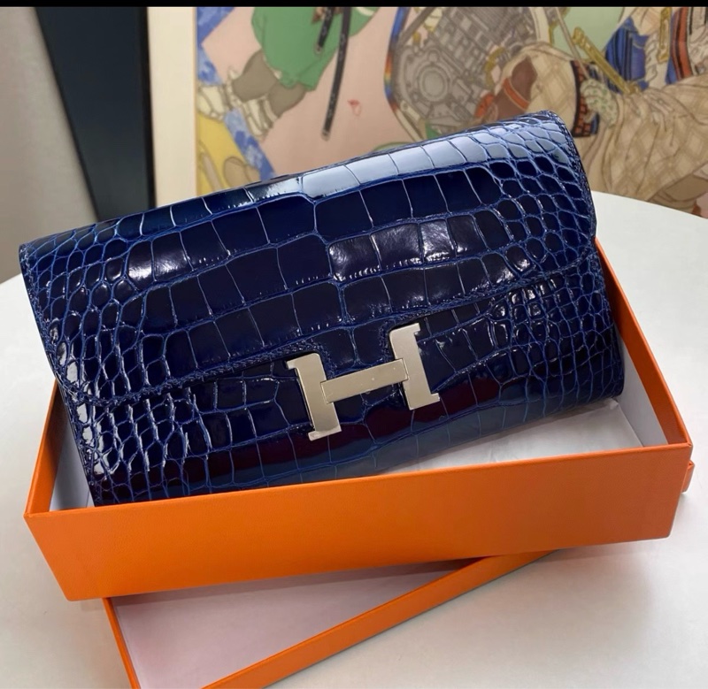 Hermes愛馬仕 Constance togo寶石藍銀扣方塊 U刻-1