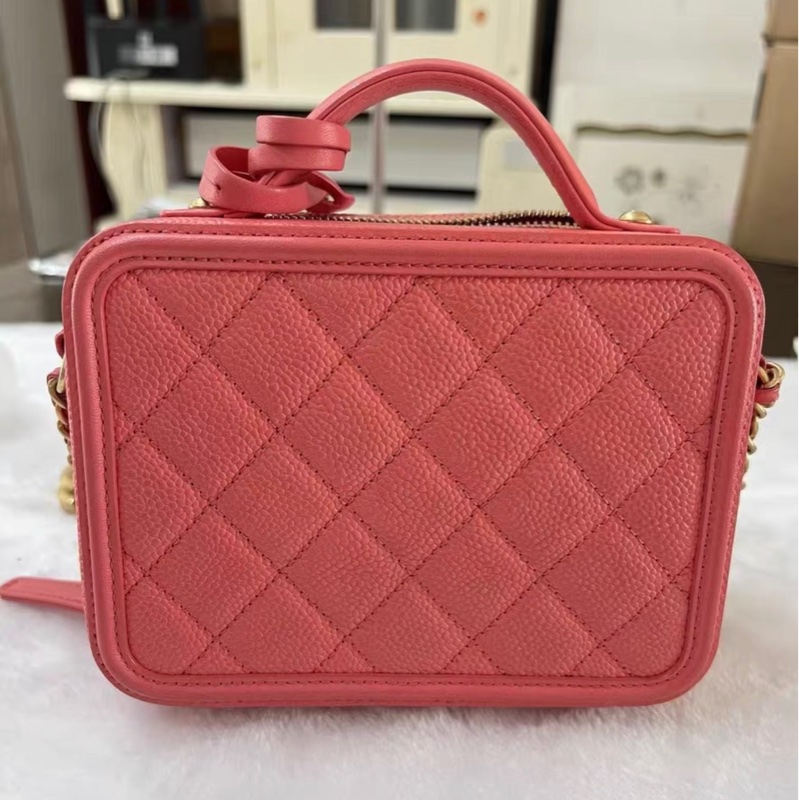 【96新 ✨ 全網最低價！】Chanel香奈兒 Vanity Case相機包 粉色 荔枝皮（下單前先詢問庫存❗️）-3