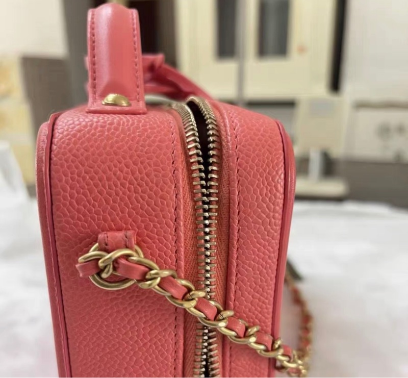 【96新 ✨ 全網最低價！】Chanel香奈兒 Vanity Case相機包 粉色 荔枝皮（下單前先詢問庫存❗️）-10