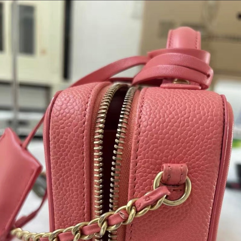 【96新 ✨ 全網最低價！】Chanel香奈兒 Vanity Case相機包 粉色 荔枝皮（下單前先詢問庫存❗️）-11