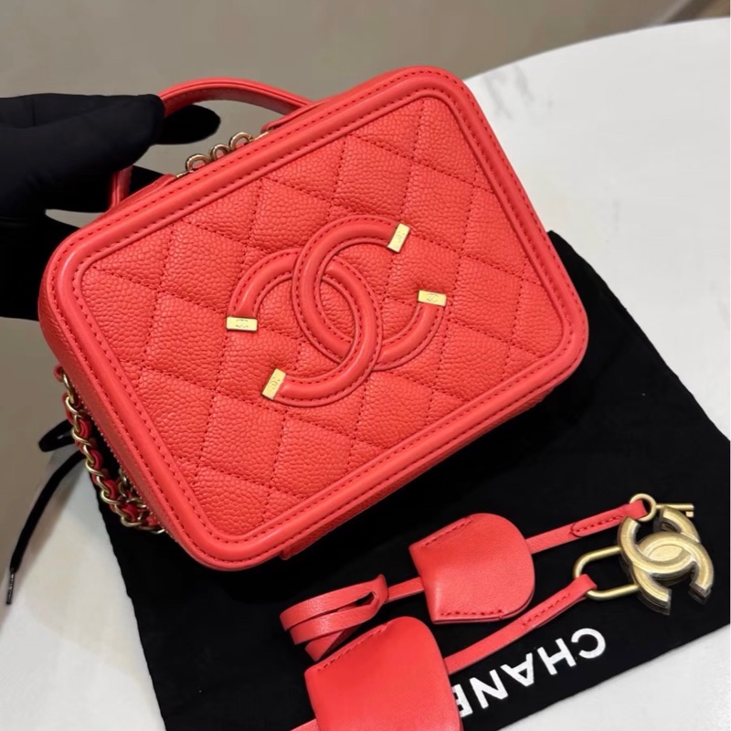 【97新 ✨ 全網最低價!】Chanel香奈兒 Vanity Case相機包 紅色 荔枝皮(下單前先詢問庫存❗️)-2