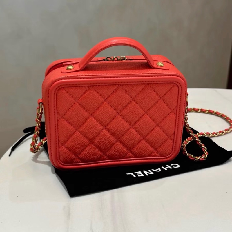 【97新 ✨ 全網最低價!】Chanel香奈兒 Vanity Case相機包 紅色 荔枝皮(下單前先詢問庫存❗️)-3