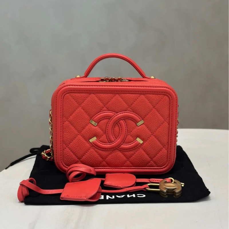 【97新 ✨ 全網最低價!】Chanel香奈兒 Vanity Case相機包 紅色 荔枝皮(下單前先詢問庫存❗️)-7