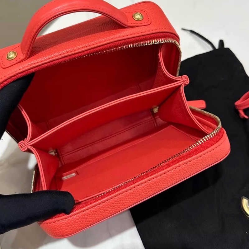 【97新 ✨ 全網最低價!】Chanel香奈兒 Vanity Case相機包 紅色 荔枝皮(下單前先詢問庫存❗️)-9