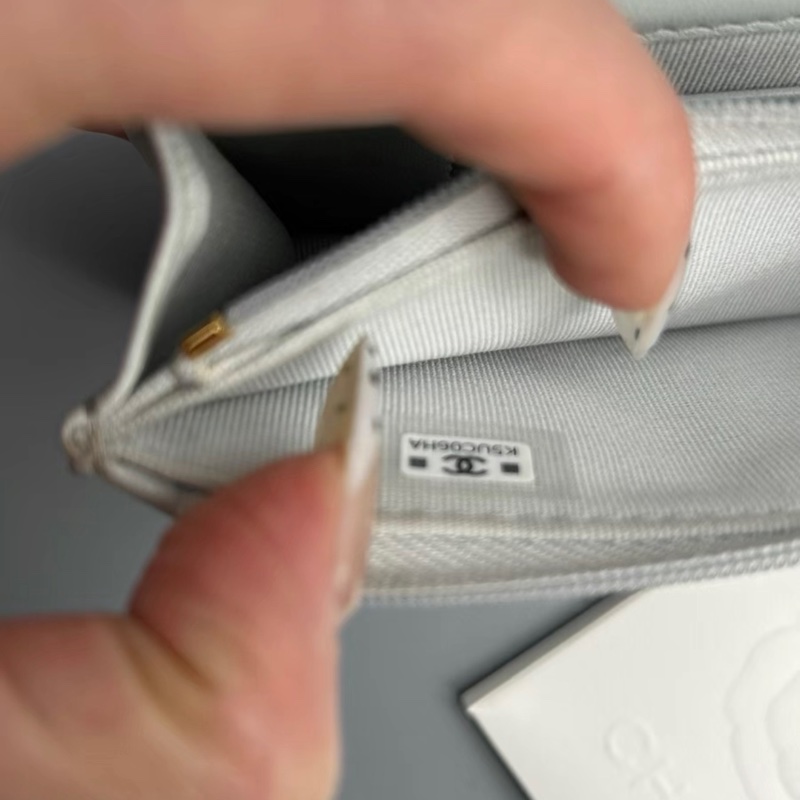 【97新 ✨ 全網最甜價！】Chanel香奈兒23C山茶花mini woc鏈條包 灰藍色 羊皮 （下單前先詢問庫存❗️）-4