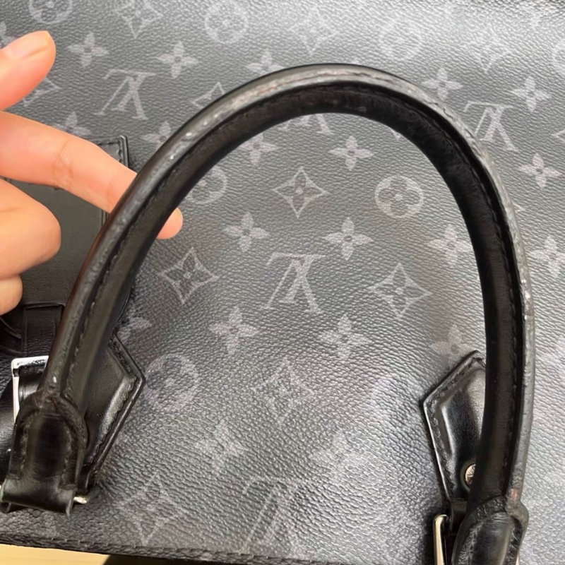 【97新 ✨ 全網最甜價！】LV GRAND SAC 男女通用 黑色老花拼皮tote手提公文包 （下單前先詢問庫存❗️）-15