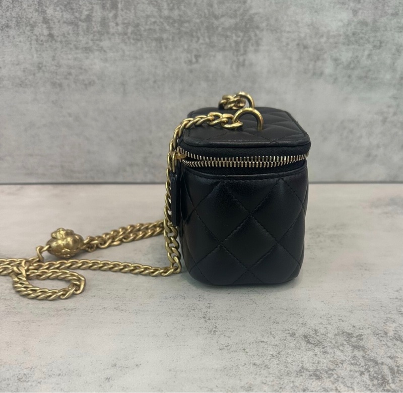 【97新 ✨ 全網最甜價!】Chanel香奈兒 山茶花扣 黑金 小盒子 羊皮(下單前先詢問庫存❗️)-3