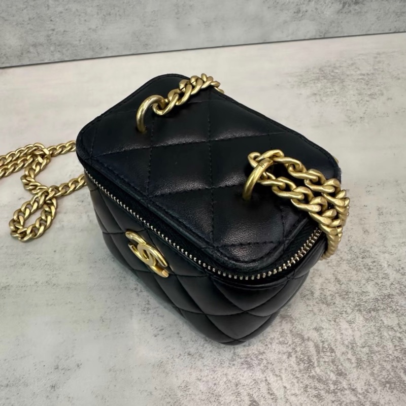 【97新 ✨ 全網最甜價!】Chanel香奈兒 山茶花扣 黑金 小盒子 羊皮(下單前先詢問庫存❗️)-5