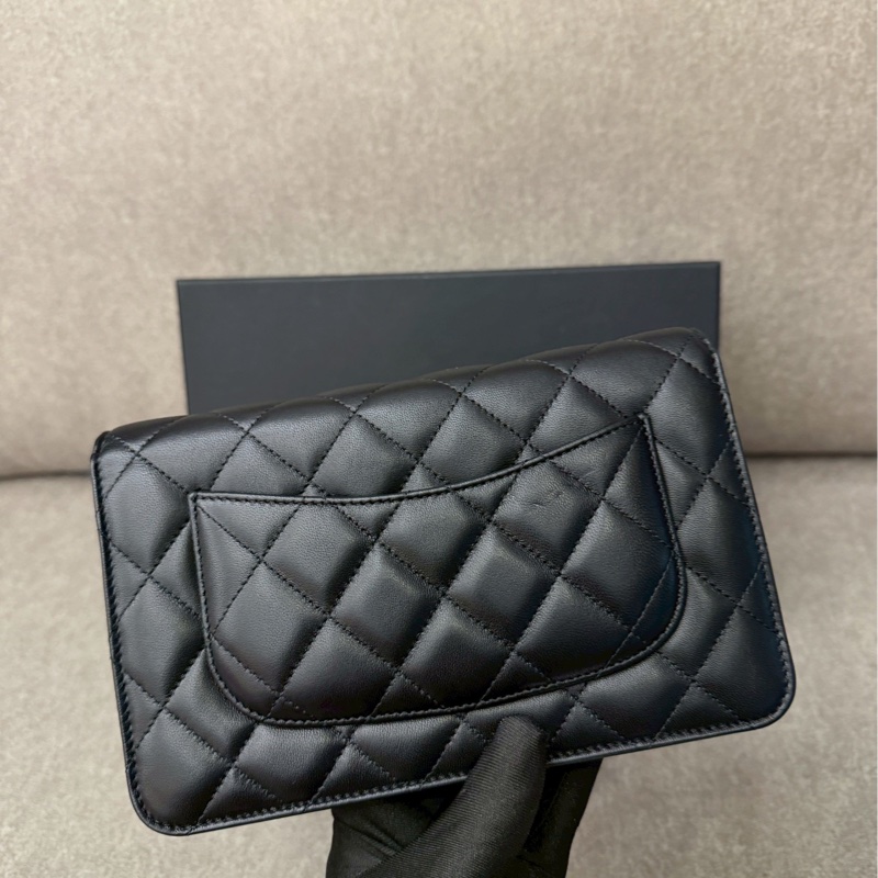 香奈兒羊皮黑金WOC-2