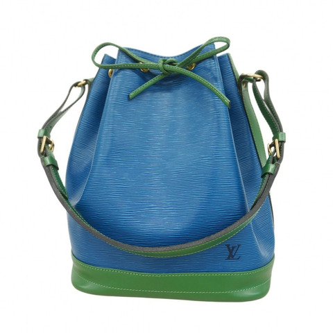 路易威登 Epi 雙色 Noe 女士單肩背包 M44044，托萊多藍和婆羅洲綠配色