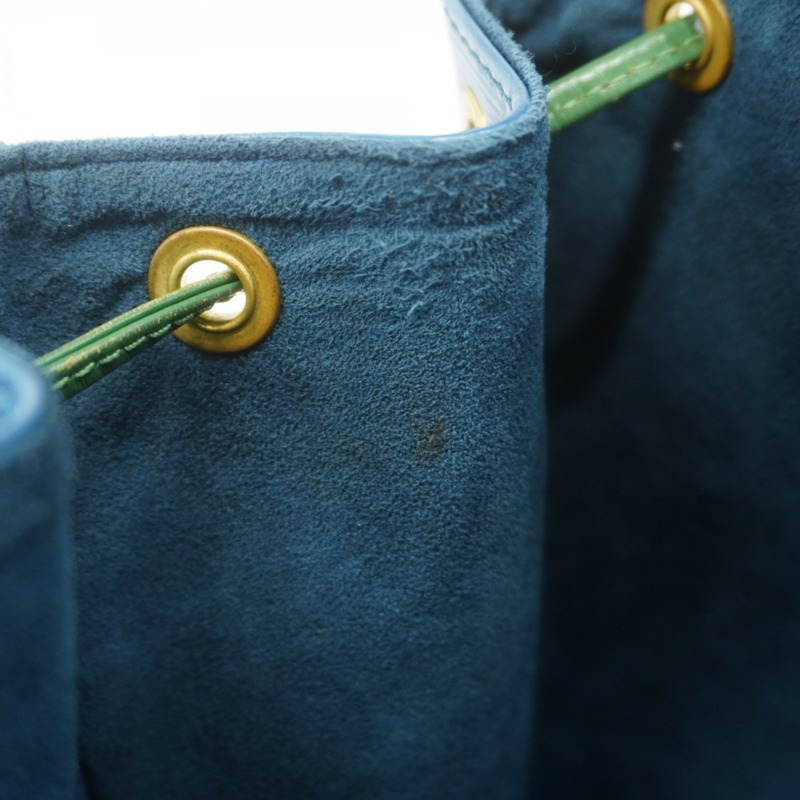 路易威登 Epi 雙色 Noe 女士單肩背包 M44044，托萊多藍和婆羅洲綠配色-7