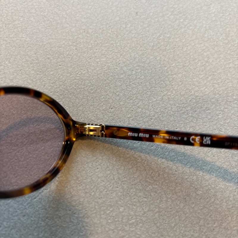 Miu miu 書呆子太陽眼鏡 淺棕 張員瑛爆款-5