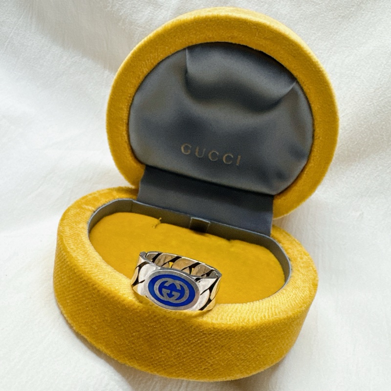 全新正品Gucci Interlocking G純銀戒指 Gucci戒指 Gucci銀戒 Gucci配件-1