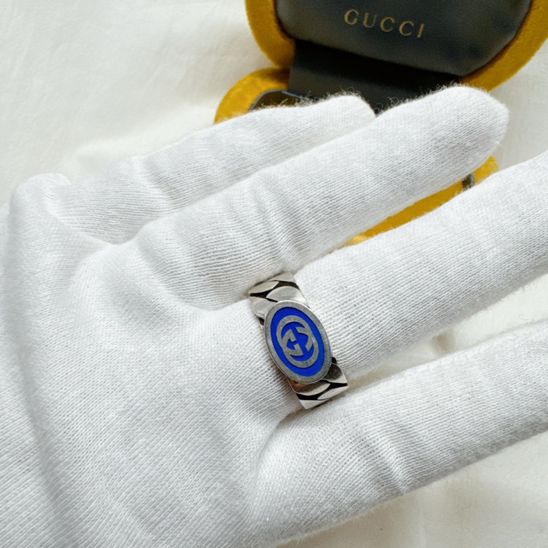 全新正品Gucci Interlocking G純銀戒指 Gucci戒指 Gucci銀戒 Gucci配件-2