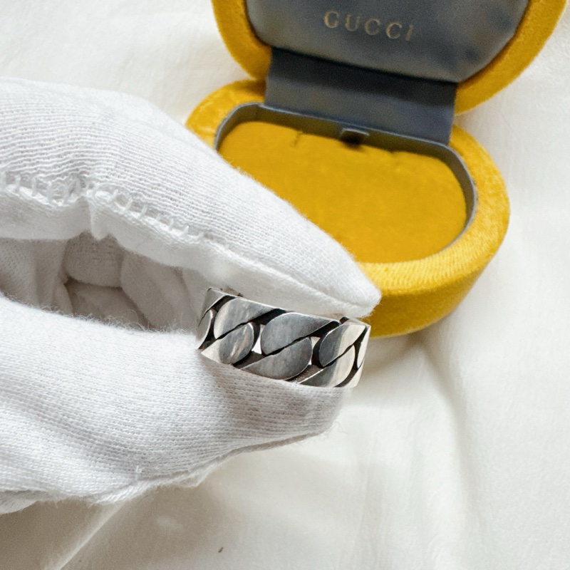 全新正品Gucci Interlocking G純銀戒指 Gucci戒指 Gucci銀戒 Gucci配件-13