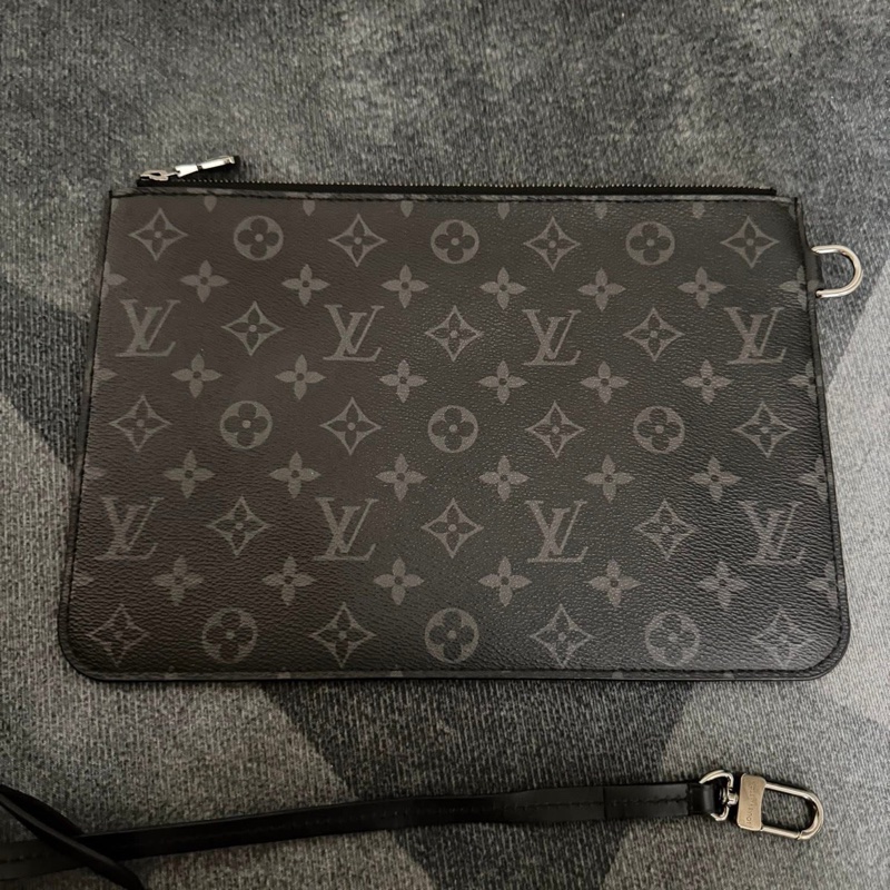 Lv黑花束口抽繩手提/肩背托特包-13