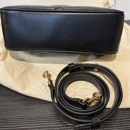 TORY BURCH Kira 納帕皮革鑽石格紋縫線手提/斜背二用包 (黑色)-3