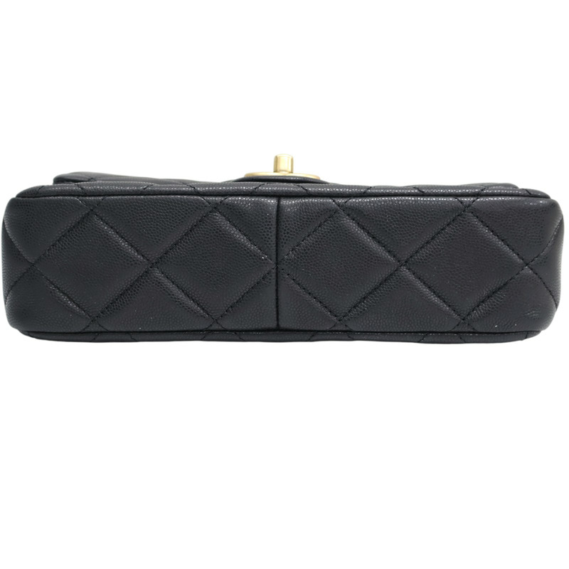 黑色 荔枝紋 牛皮 鍊帶 肩背包【CHANEL 香奈兒】 AS4594B-3