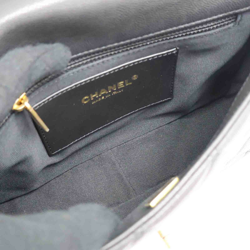 黑色 荔枝紋 牛皮 鍊帶 肩背包【CHANEL 香奈兒】 AS4594B-4