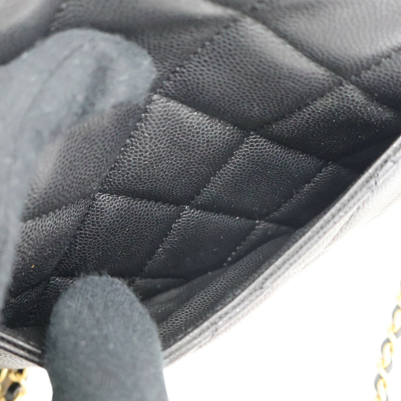 黑色 荔枝紋 牛皮 鍊帶 肩背包【CHANEL 香奈兒】 AS4594B-7