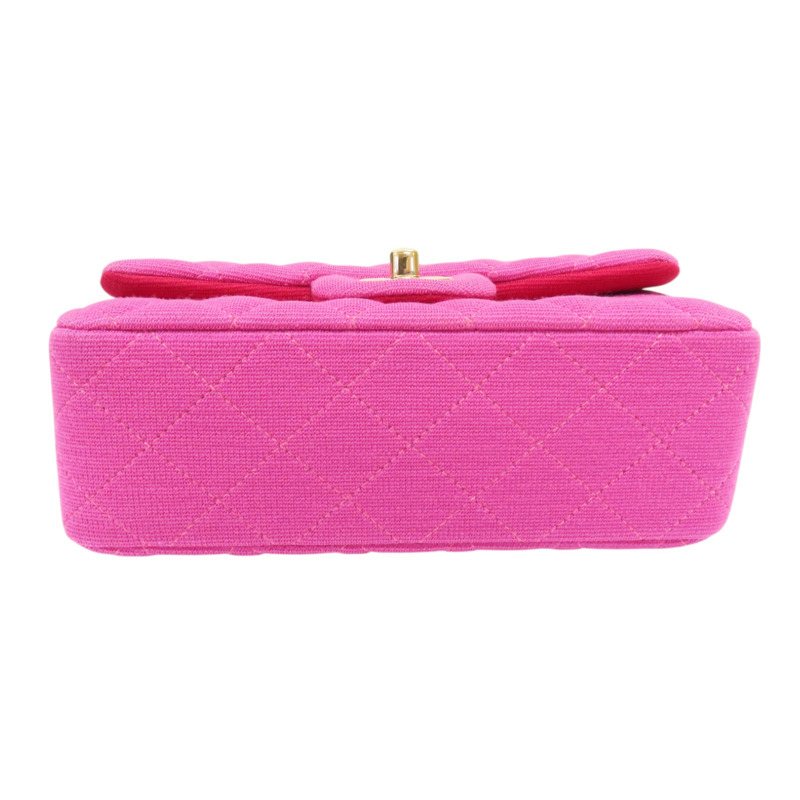 桃紅色 棉布 Mini Classic 20 鏈帶 肩背包【CHANEL 香奈兒】 A69900-3