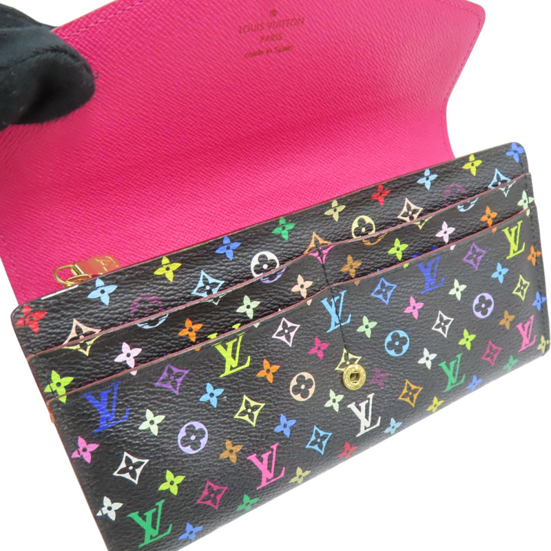 黑彩 原花帆布 Sarah 扣式長夾【LOUIS VUITTON LV 路易威登】 M60668-9