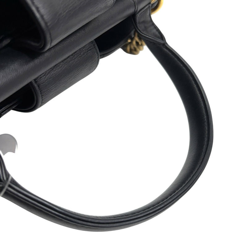 黑色 菱格紋 牛皮 Gold Bar 兩用包 金扣 無卡【CHANEL 香奈兒】-9