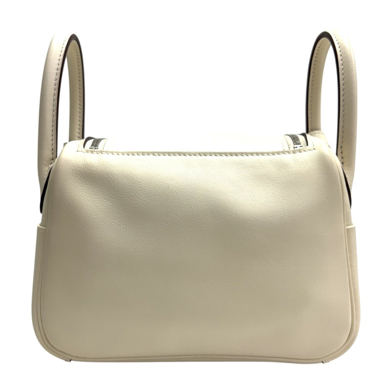 奶油白 芝麻色 Swift牛革 Lindy Mini Verso 肩背包 B刻 銀釦【HERMES 愛馬仕】 H082607CK-2
