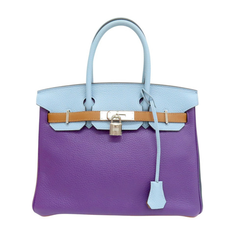 拼色 Clemence 牛皮 Birkin 30 Arlequin 柏金包 手提包 □P刻 銀釦【HERMES 愛馬仕】
