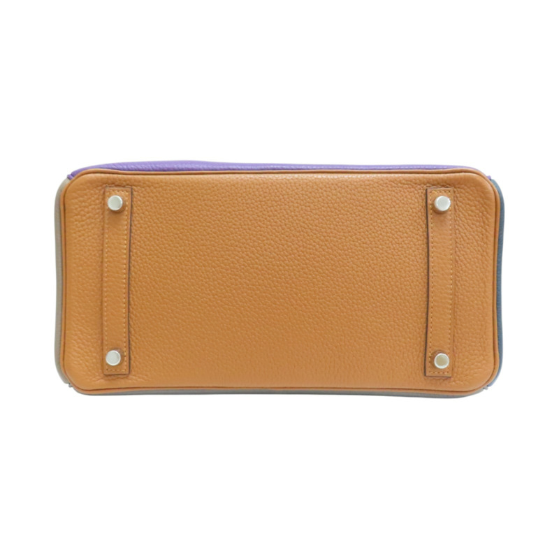 拼色 Clemence 牛皮 Birkin 30 Arlequin 柏金包 手提包 □P刻 銀釦【HERMES 愛馬仕】-3