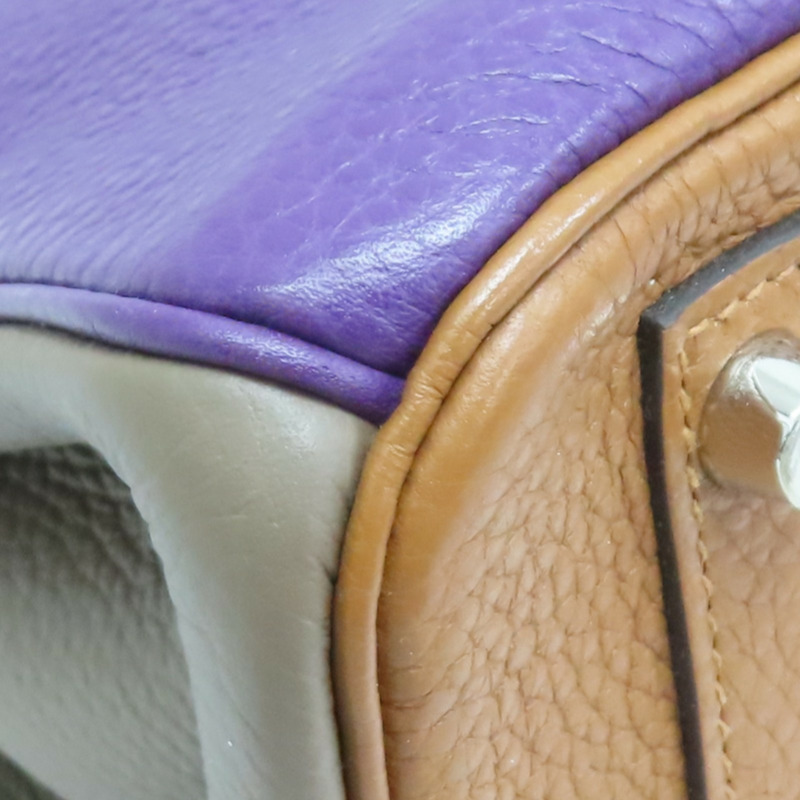 拼色 Clemence 牛皮 Birkin 30 Arlequin 柏金包 手提包 □P刻 銀釦【HERMES 愛馬仕】-11