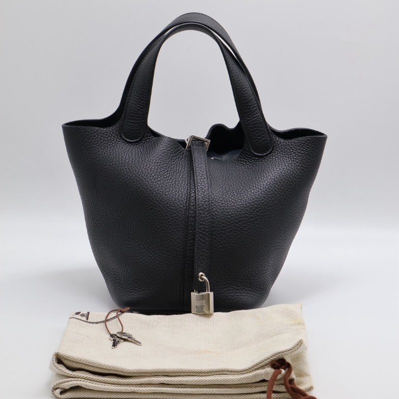 HERMES Picotin 18 - 黑銀 K-12