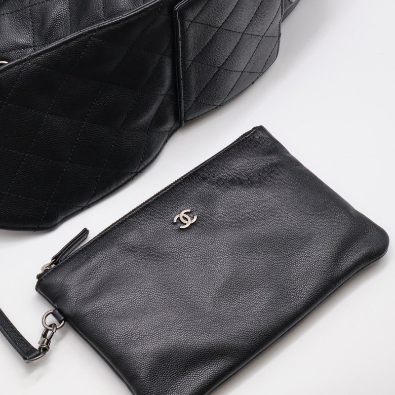 CHANEL 25 Hobo bag - 大號黑銀-15