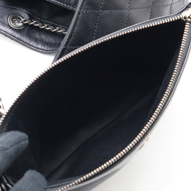 CHANEL 25 Hobo bag - 大號黑銀-19