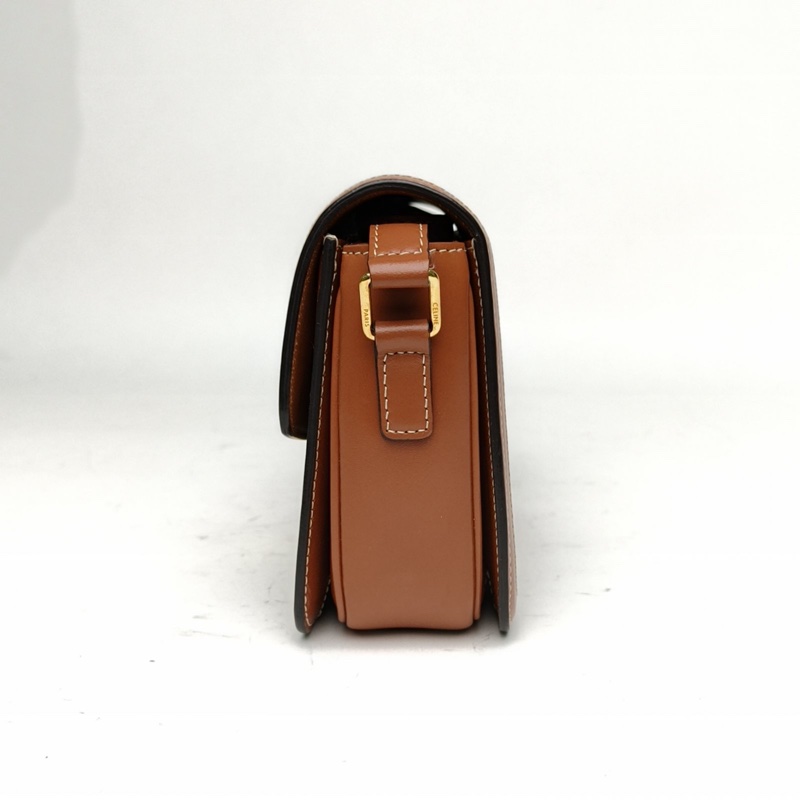 CELINE Triomphe凱旋門金屬鎖扣Teen18老花PVC金扣肩背包-1