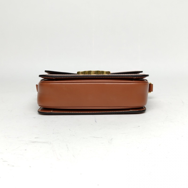 CELINE Triomphe凱旋門金屬鎖扣Teen18老花PVC金扣肩背包-3