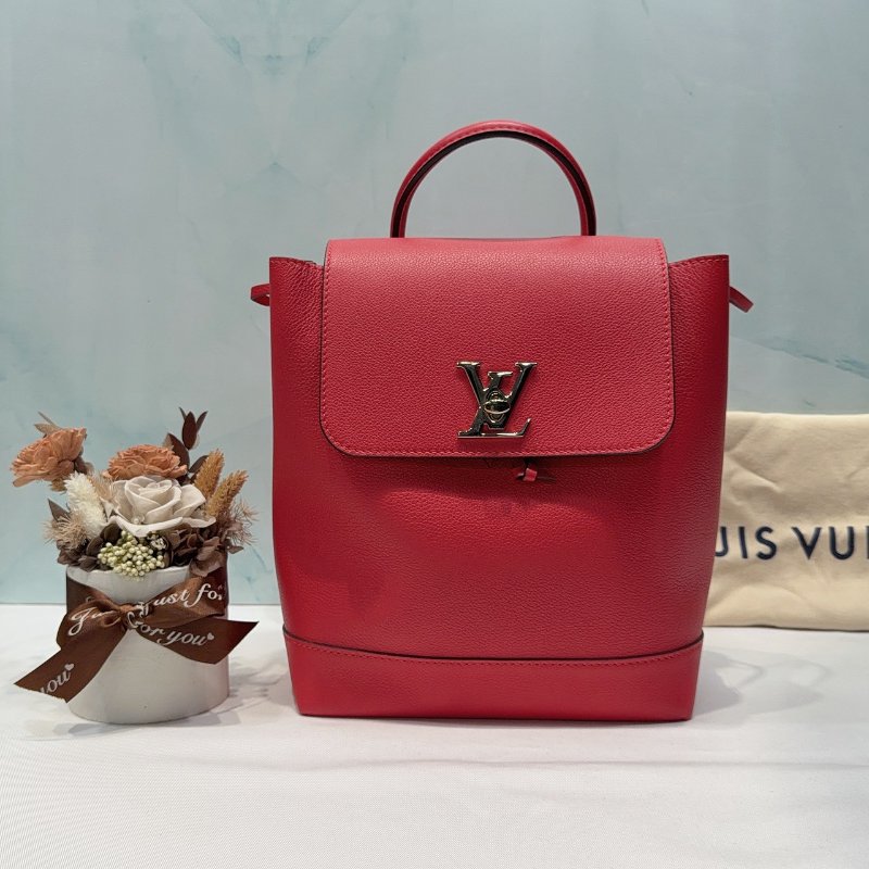 LV Lockme 紅色雙肩後背包-0