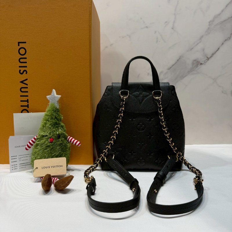 LV Backup黑花壓紋雙肩背包-1